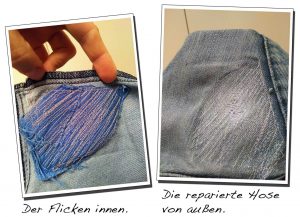 Jeans flicken im Schritt DIY Anleitung