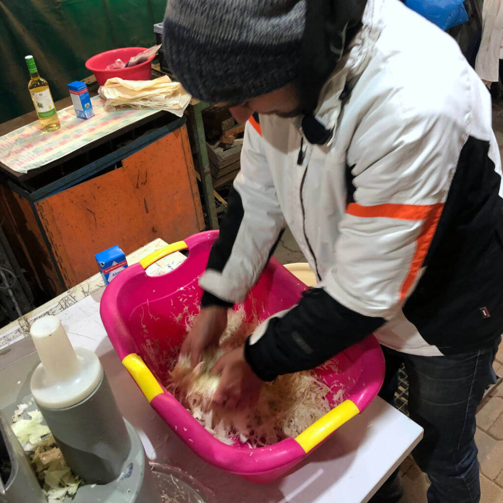 Solawi Sauerkraut machen
